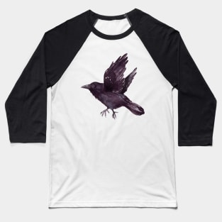 Flying raven watercolor Baseball T-Shirt